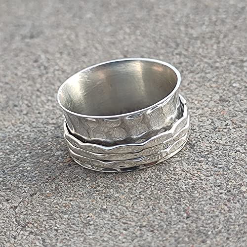 925 Sterling Silver Ring, Hallmark Ring Fidget Ring, Worry Ring, Anxiety Ring, Sterling Silver Band, Pure Silver Spinner Ring3