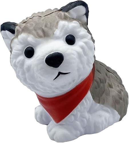 1 pieza de juguete lindo para perros Husky Puppy Alivio del estrés de levantamiento lento, juguetes suaves para apretar para niños, Halloween,