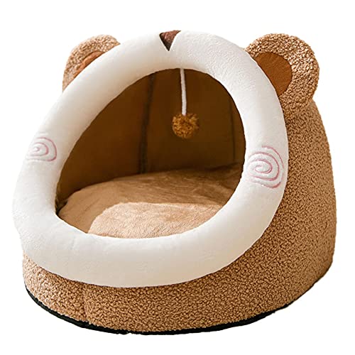 Kuscheliger Katzenschlafsack Mit Bärenmuster - Gemütliche Höhle Für Katzen & Kleine Hunde