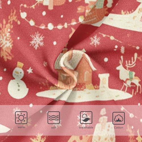 Girls' Sport Panties Toddler Cotton Underwear for Toddler Red Christmas Snowman3