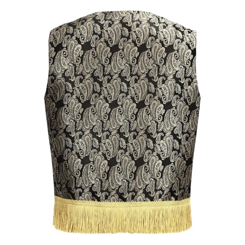 Arabian Prince Vest for Kids Boys Sleeveless Embroidery Fringe Open Front Waistcoat2