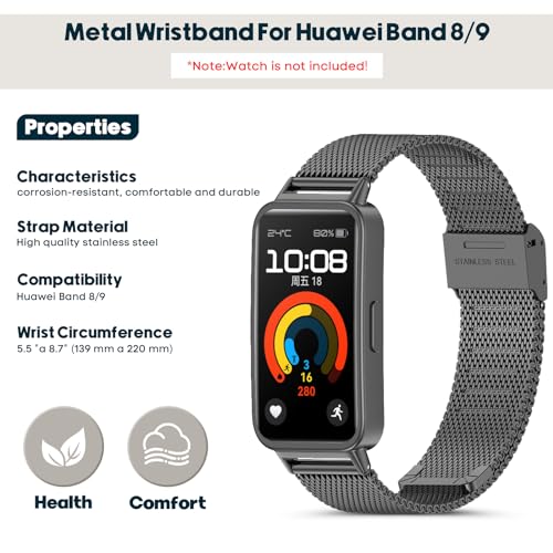SenMore Metal Bracelet Compatible with Huawei Band 9/Huawei Band 8 - Image 4