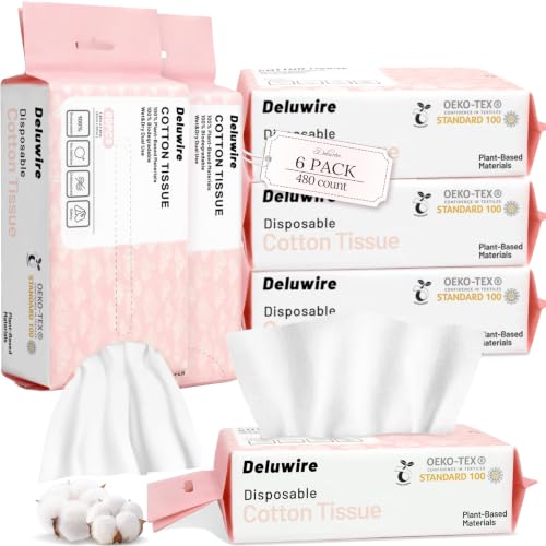 Image of Disposable Face Towels for All Skin, 480 Count (Pack of 6)