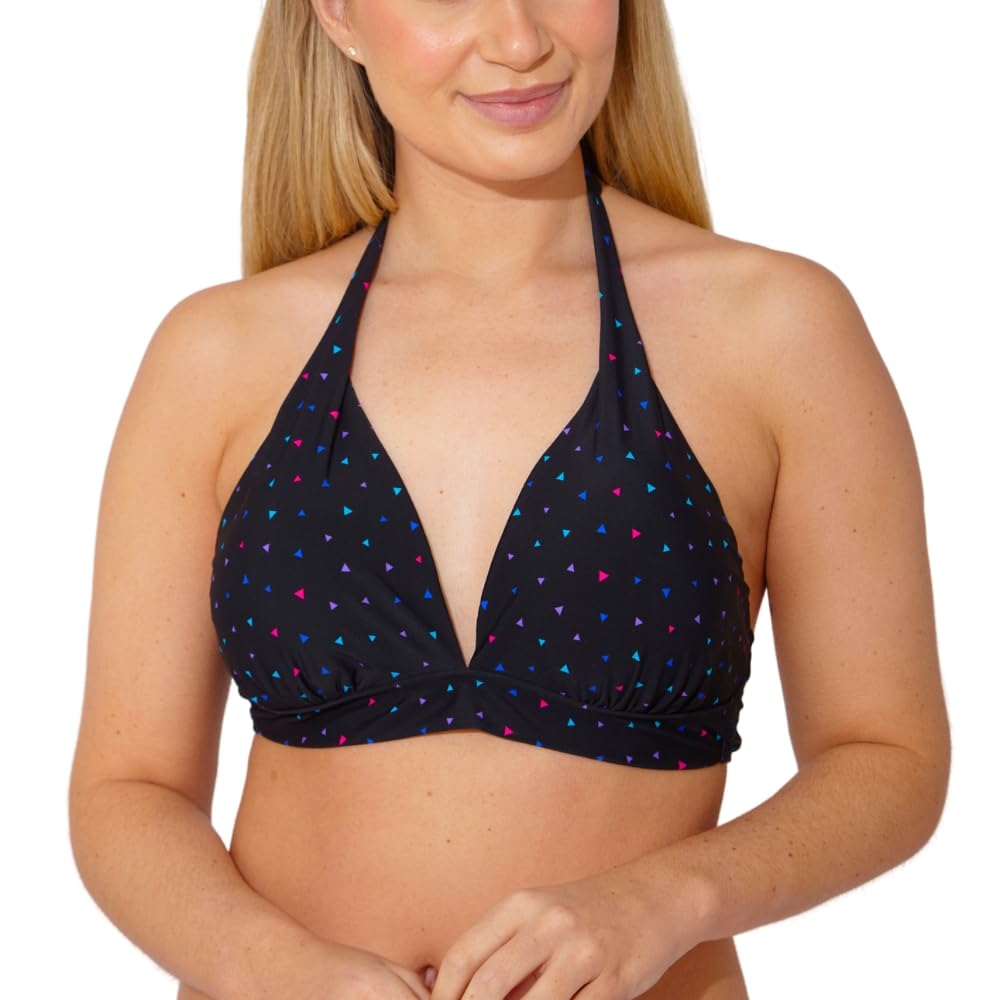 Scuba Women's Halter Neck Bikini Top - Black - Size 16