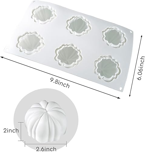 Miniatura 3 de Molde de silicona de calabaza 3D, paquete de 2 moldes de velas de Halloween, molde de calabaza de Acción de Gracias, moldes de jabón de otoño para