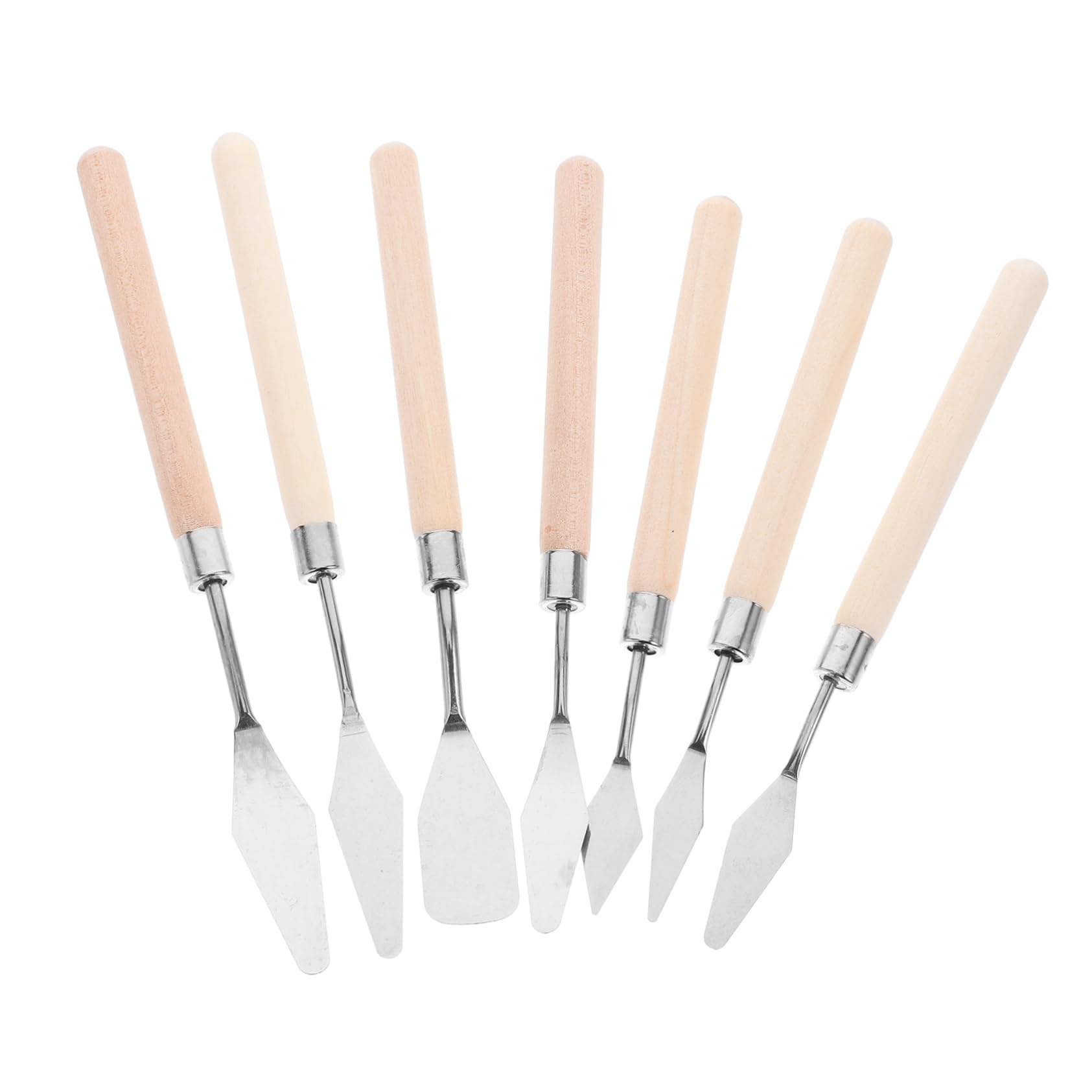 Operitacx Student Art Oil Painting Scrapper 7 Piece Palette Knife Set Metal Artist Knives for Oil Paint Watercolor Painting Blade Tool for Artistic Growth