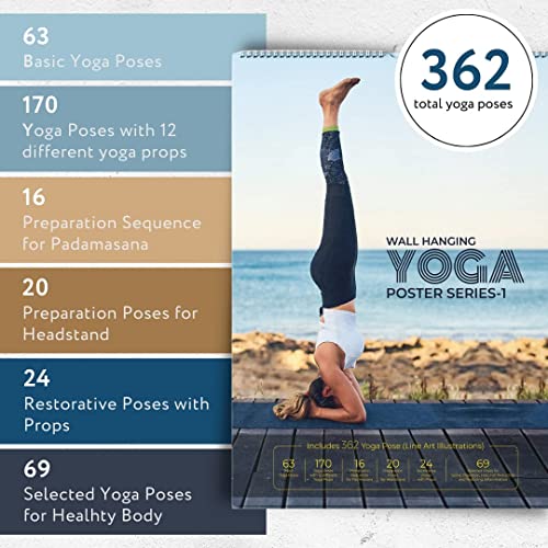 Image of Iyengar Yoga Chair | Backless Yoga Chair for Holding, Alignment, Flexibility | Capacity: 100kg (Yoga Chair + Poster)