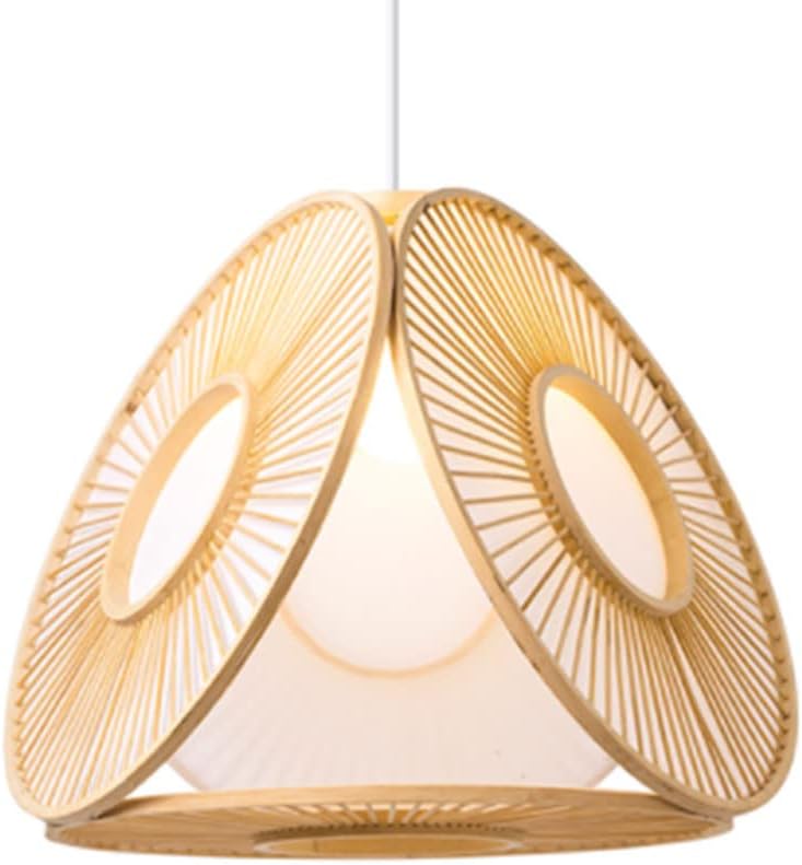 Chandelier Kitchen Island Minimalistic Pendant Light Industrial Bamboo Hanging Lighting Fixture One-Light Adjustable Rustic Hanging Light for Dining Living Room Restaurant