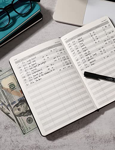 Check Registers For Personal Checkbook,Checkbook Register For Personal Or Business, A5 Hardcover Registers Log To Track Payments, Deposits & Finances Transaction Black #TOP6
