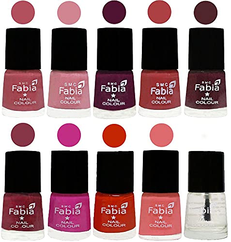 Image of ALL IN ONE (PACK OF 10), Long Lasting Glossy Nail Polish, 6 ml Each, All Vibrant Colours,02191