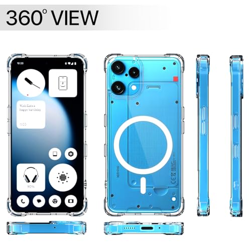 Image of Amazon Basics Back Cover for Nothing Phone 3a Lite 5G Mag-Safe Shockproof PC + TPU Protective Case Magnetic Support Bumper Case (Transparent Mag-Safe)
