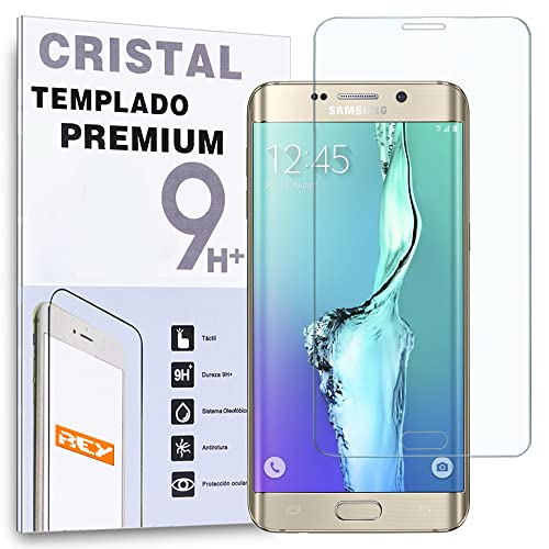 REY Protector de Pantalla Curvo para Samsung Galaxy S6 Edge Plus, Transparente, Cristal Vidrio Templado Premium, 3D / 4D / 5D