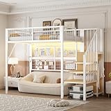 LIT ROBUSTE ET DURABLE : Ce lit mezzanine en métal de haute qualité garantit stabilité et sécurité, offrant un confort durable au quotidien.