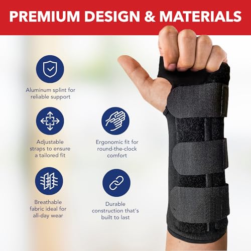 Doctor Developed Carpal Tunnel Night Wrist Brace & Wrist Support, Single, Splint & Doctor Written Handbook, Fully Adjustable - Image 5