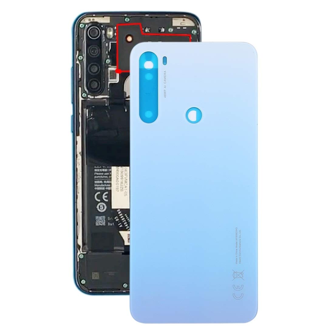 Coque arrière pour Xiaomi Redmi Note 8T châssis de remplacement argent