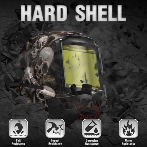 Image of YESWELDER Large View Auto Darkening Welding Helmet, Blue Light Blocking, 1 /1 /1 /1 True Color Solar Powered Welder Hood Mask with 4 Arc Sensors, Wide Shade 3 /5-9 /9-13 for TIG MIG ARC Cut and Grind