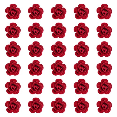 Set de 30 pinzas pequeñas decorativas de flor roja para cabello miniatura 1