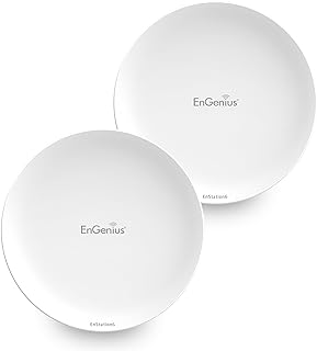 EnGenius Wi-Fi 6 (802.11ax) 5GHz 1,200 Mbps, 2x2 Outdoor Wireless Bridge, 26 dBm, high gain 19 dBi Directional Antenna, IP-55 housing, up to 6 Miles Point-to-Point [EnStation6 KIT]
