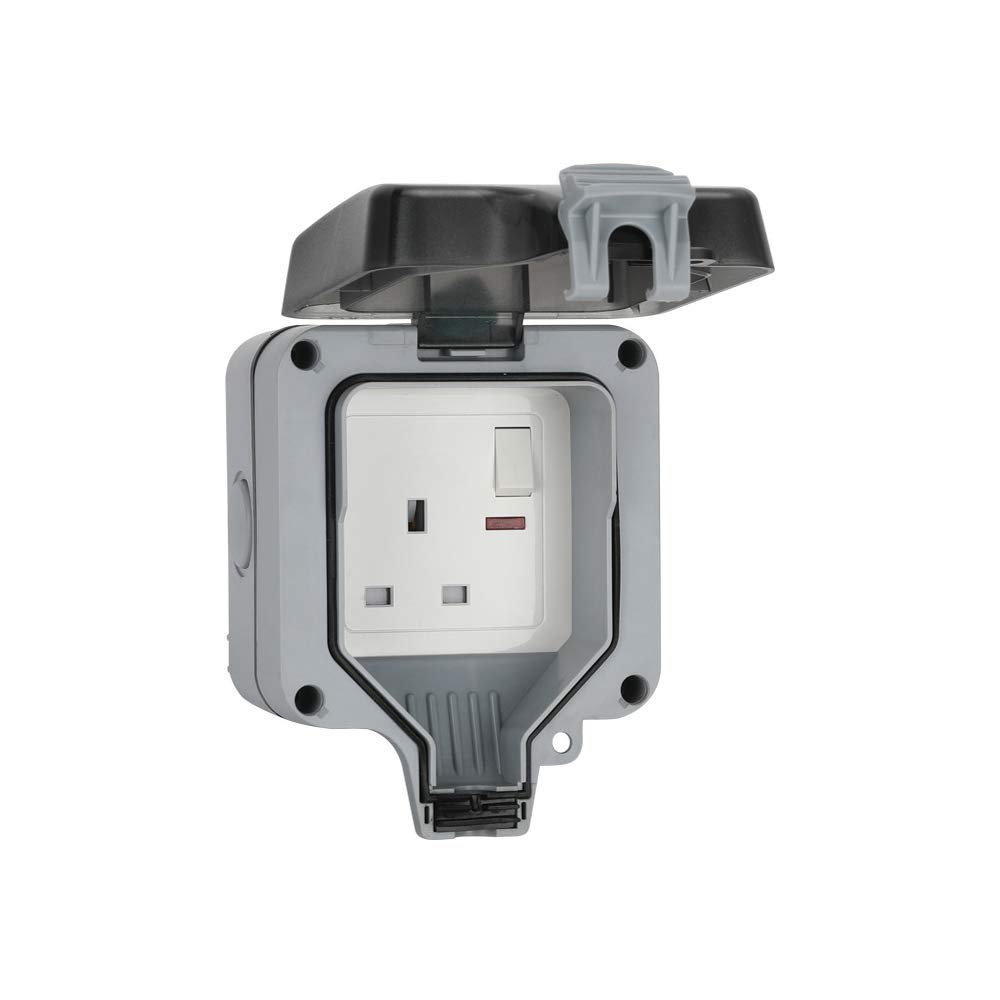 Buy HaavPoois Double/Single Weatherproof Outdoor Switched Power Socket, Wall Electrical Outlets