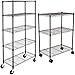 AmazonBasics - Scaffalatura a 3 ripiani, su rotelle, Nero & - Scaffalatura a 5 ripiani, su rotelle, Nero