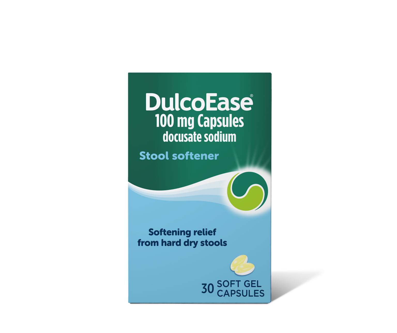 Dulcoease 100mg Capsules, 30 Count , for Hard Stool Softener