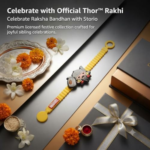 Image of Marvel Thor Silicone Band Rakhi | Officially Licensed | Rakhi for Boys, Bhaiya, Bhai | Raksha Bandhan Gift