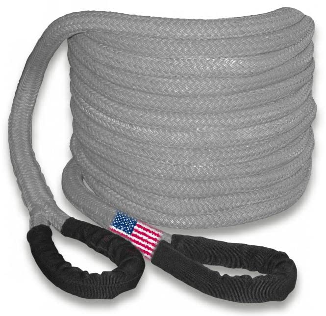 BILLET4X4 U.S. Made Gunmetal Grey Safe-T-Line® Kinetic Recovery (Snatch) Rope - 1 inch X 30 ft (4X4 Vehicle Recovery)