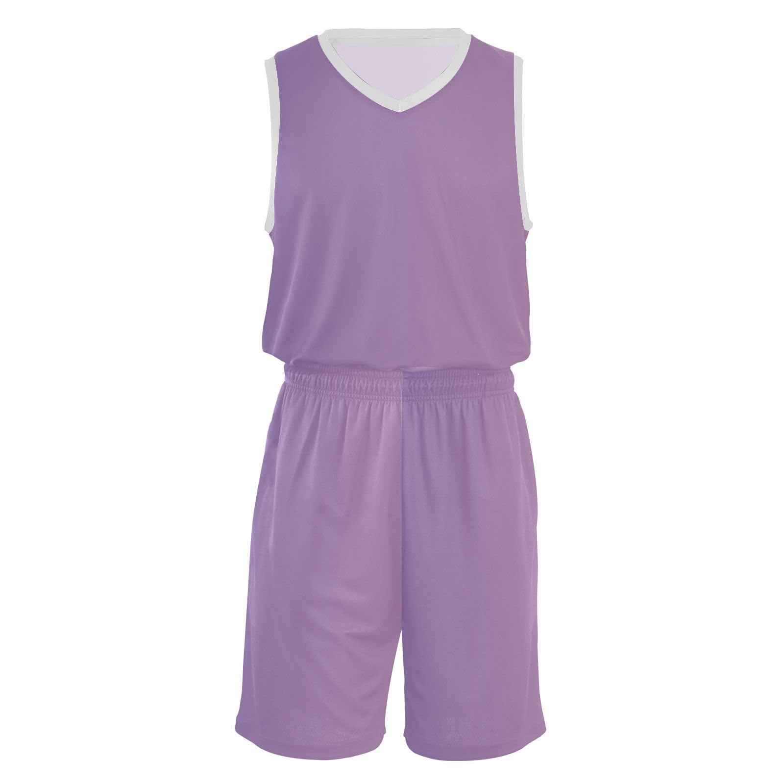 Purple Gradient Youth Basketball Jersey Boys and Girls Basketball Jersey Set V Neck Boy's Basketball Jerseys for (5-13 Years Old)