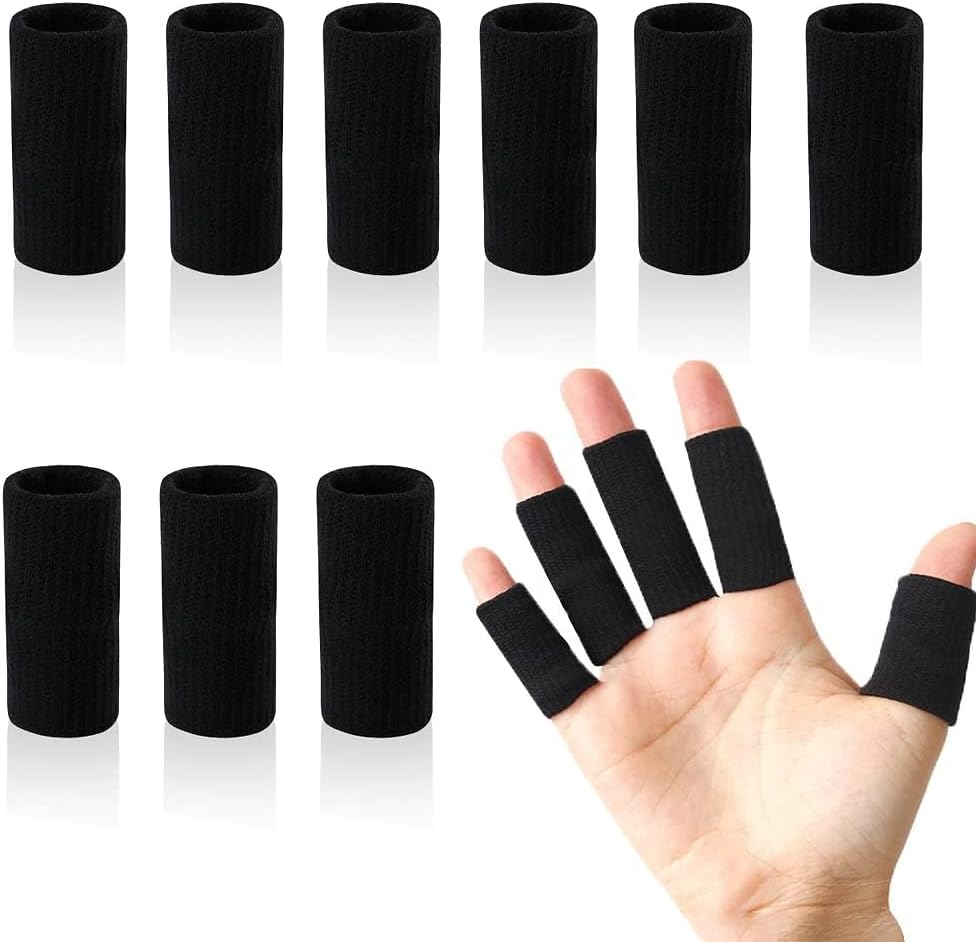 Finger Sleeves Protectors, 10Pcs Sport Finger Sleeves Elastic Thumb Brace Support for Basketball