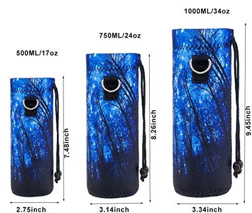 Aortdes Water-Bottle Sling-Case Bag Carrier Holder - 750Ml/24Oz Neoprene Water Bottle Sleeve Strap Cooler Cover Pouch For Men Women Travel Camping Walking Hiking Running(Forest) #TOP2