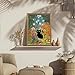 Fantasy Artists Gustav Klimt Canvas Wall Art, Framed Aesthetic Cat Floral Wall Decor, Garden Flower Black Cat Poster Paintings for Living Room Bedroom Bathroon, Dorm Home Decorations, 12