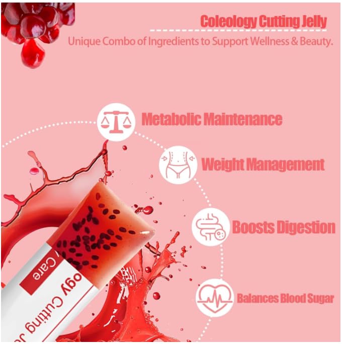 Jalea De Corte De Coleología - 1200mg Garcinia Cambogia, Colágeno De Semillas De Chía, Ácido Hialurónico, Piel Brillante, Soporte De Digestión Y Cuidado Diario - 8.81 Oz,1 pcs