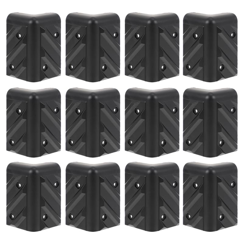 Image of Gadpiparty 12Pcs Anti-Collision Protection Angle Corner Protectors with Screws for Speaker Cabinets Furniture and Stage Equipment 3.03X1.77X1.77 Inch Durable Plastic Guards