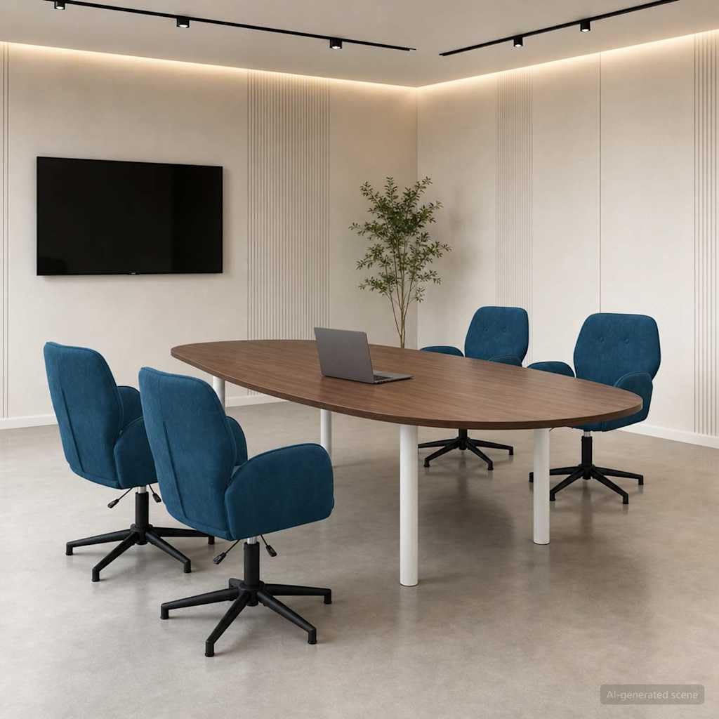 Juego de 4 sillas giratorias de terciopelo azul, 54 x 55 x 90 cm, altura ajustable con función giratoria de 360 grados, respaldo ergonómico y reposabrazos para oficina, oficina en casa y