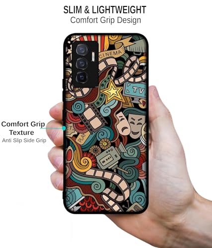 Image of Movies Design Premium 2D Printed Metal Back Case Cover for Vivo V23E 5G / Y75 4G, Multicolor