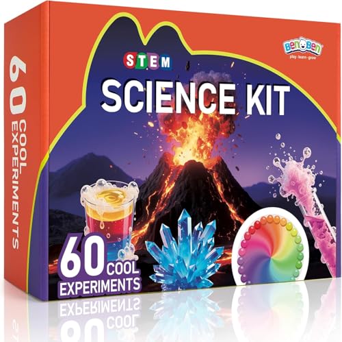 BenBen 60+ Experimentos para Niños a Partir de 6 Años, Juego Completo de Experimentos de Ciencia, Juguete Regalo para Niños y Niñas