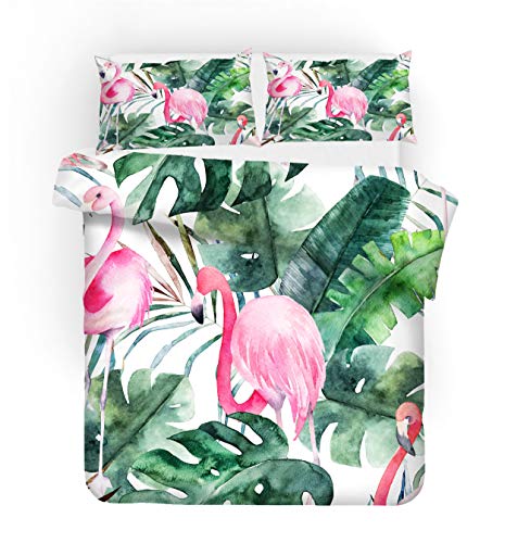 NYLIN Fundas Nórdicas Cactus Juego De Ropa De Cama Hoja Verde Planta Bloom Tropical Colcha 2/3/4PCS Fundas De Edredón Nórdico/Almohada/Sábanas,Para Cama 90/135/150/180 (200×200cm-Cama 135/140-4PCS,07)