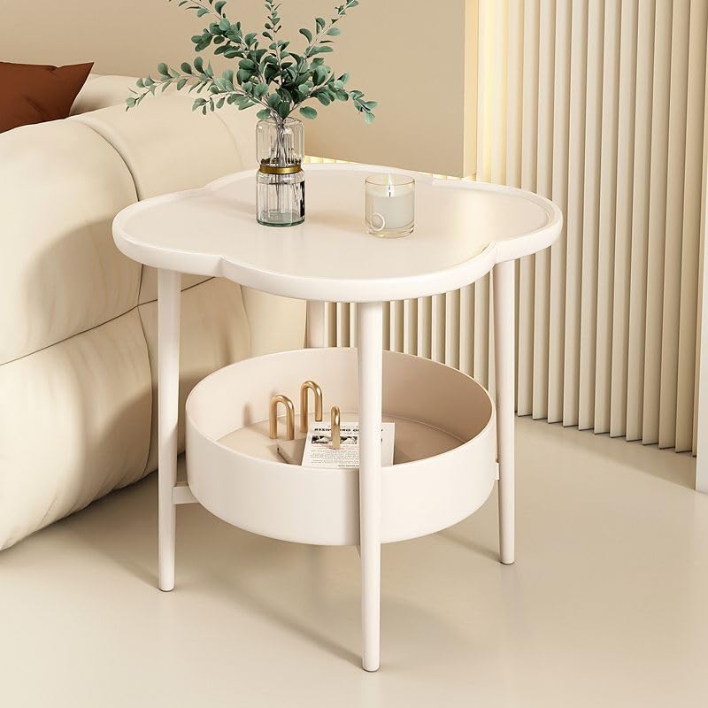 HAOWINS-PAN Creative small coffee table modern simple sofa side cabinet cream wind table living room moving storage shelf side table
