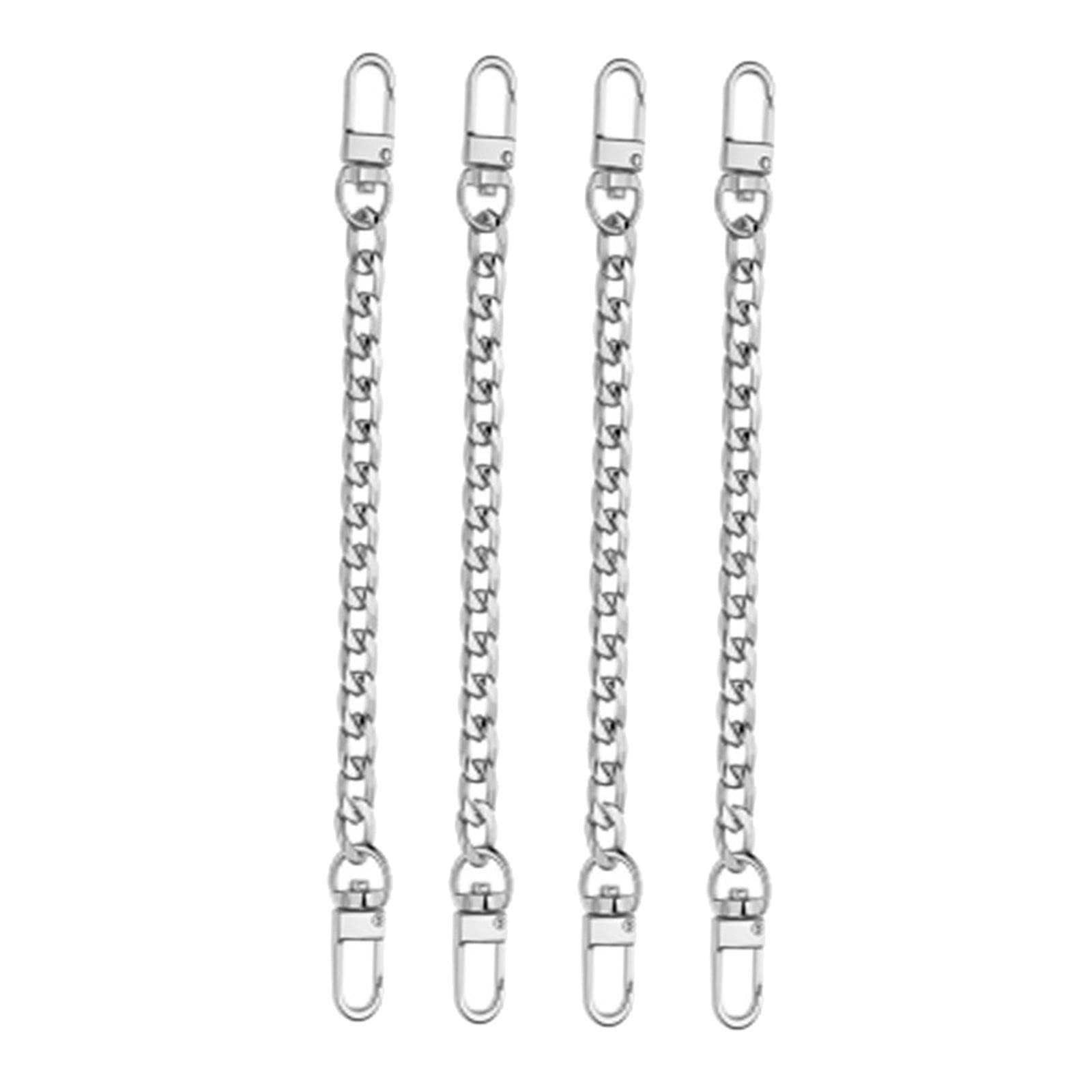 4Pieces Metal Flat Chain & Purse Strap Extender/Chain Strap Accessory Silver-image-37