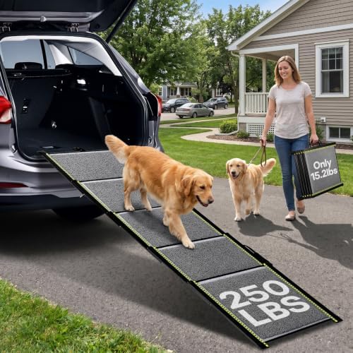 Upgraded Lightweight Dog Ramp for Large Dogs, 71" Long & 20" Extr...