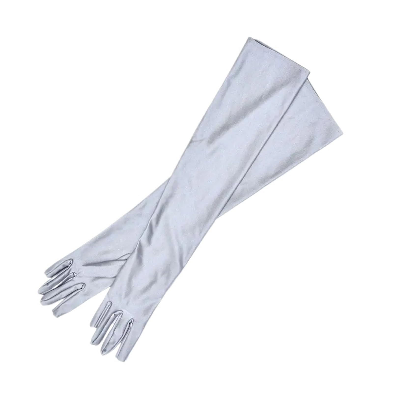 2 paia di guanti formali da sera for feste donna, a dita lunghe in raso tinta unita for attività eventi