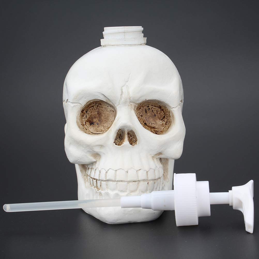 Dispenser Sapone In Ceramica A Forma Di Teschio Nero, Ricaricabile, 453 G, Antiscivolo, Per Bagno E Cucina