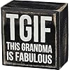 Primitives by kathy classic box sign 3 square tgif grandma  urban country home decor