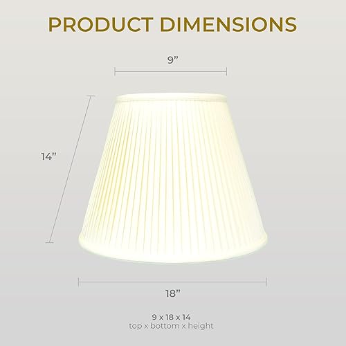 Miniatura 6 de Royal Designs Deep Empire - Pantalla básica plisada lateral, cáscara de huevo, 9 x 18 x 14 pulgadas (BS-728-18EG)