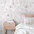 CiCiwind Pink Peel and Stick Wallpaper Floral Wall Paper Modern Boho Contact Paper for Bedroom Removable Self Adhesive Wallpaper for Bathroom Living Room Papel Tapiz para Pared 17.3"×78.7”