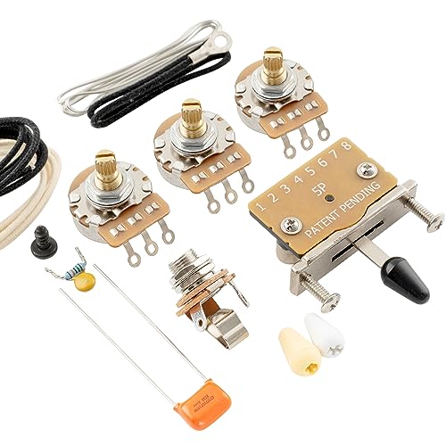 De Cuerdas, Musical Instruments Musiclily Pro Guitarra Eléctrica DIY Kit de Electrónica para Import Strat Style SSS con Selector 5 Posiciones y 2A1B Potenciometros, Nickel Jack
