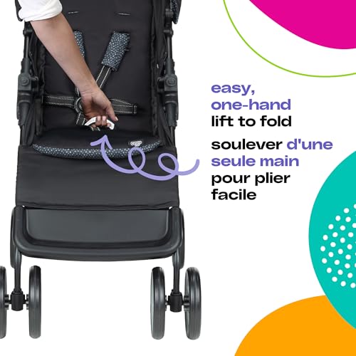 Cosco Kids™ Lift & Stroll™ Travel System – Lightweight Stroller & Infant Car Seat (Included), One-Hand Fold, QuickClick® Connection, Use from Birth - Noir Dot - Image 3