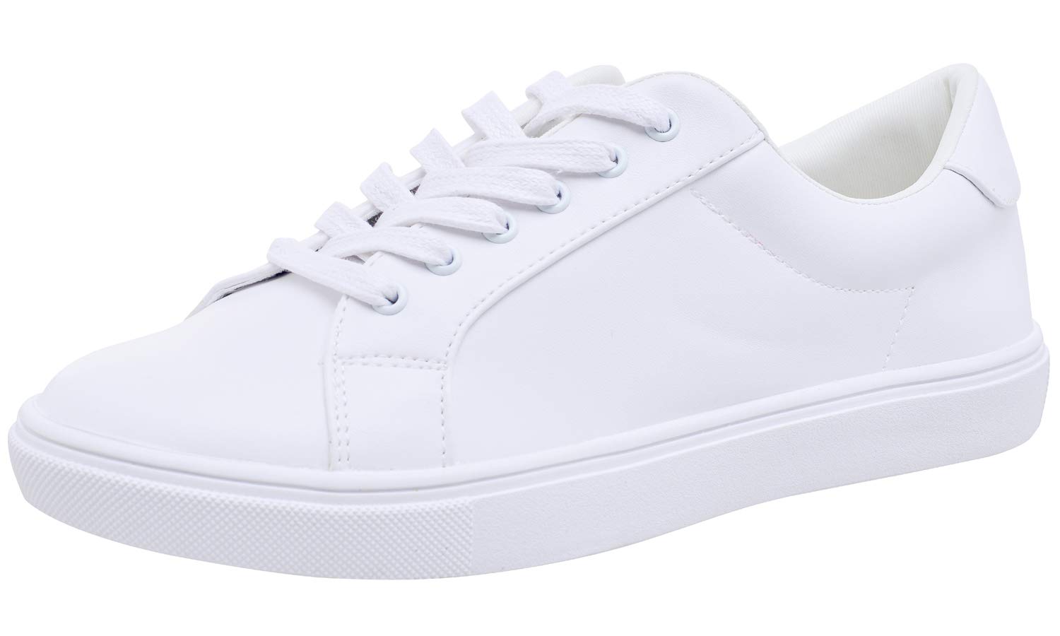 FEVERSOLE Women's Featured PU Leather Colorful Lace Up Sneaker