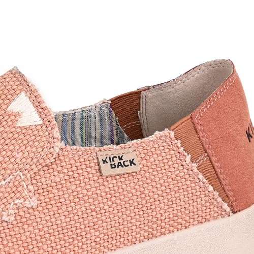 Image of Kickback Barbeach Canvas Mens Slip On Loafers - Lightweight Canvas Slip in Shoes - with Leather Lined Memory Foam Insoles - Mens Casual Slip on Summer Shoes - Machine Washable