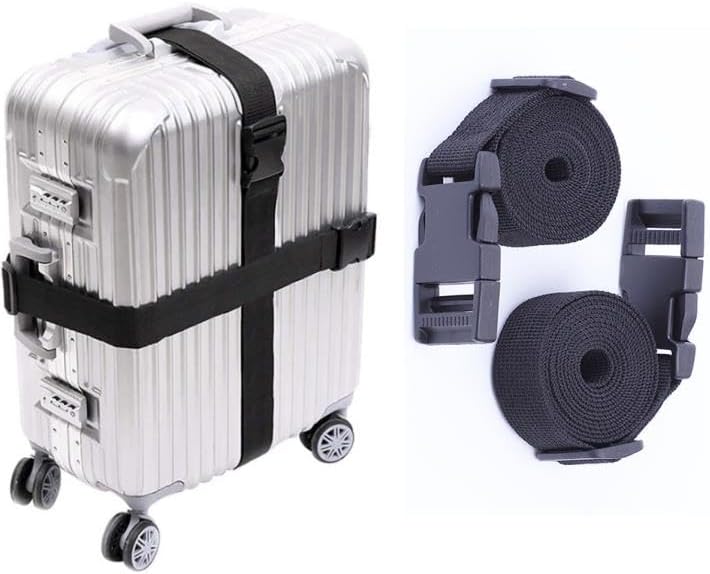 2-Pack Luggage Straps | Belts to Keep Your Suitcase Secure While Traveling, Premium Accessory for Travel Bag Closure